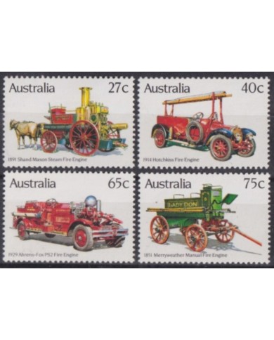 F-EX63886 AUSTRALIA MNH 1983 FIREMAN FIREFIGHTING CAR AUTOMOVIL.