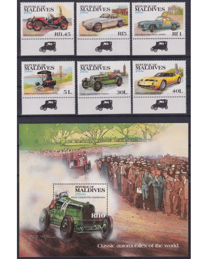 F-EX62883 MALDIVES MNH 1983 CLASSIC OLD CAR AUTOMOVIL.