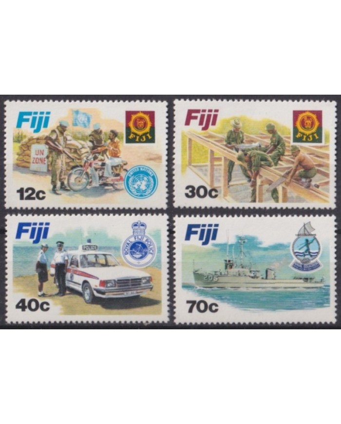 F-EX63889 FIJI MNH 1980 POLICE CLASSIC OLD CAR AUTOMOVIL SHIP.