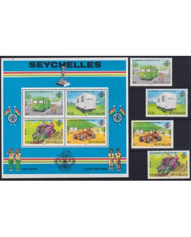 F-EX62885 SEYCHELLES MNH 1982 5th ANNIV INDEPENDENCE TRANSPORT OLD CAR AUTOMOVIL BUS.