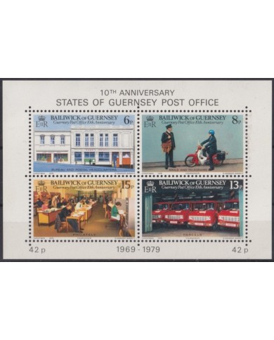 F-EX63488 GUERNSEY UK ENGLAND MNH 1979 POST OFFICE TRANSPORT OLD CAR.