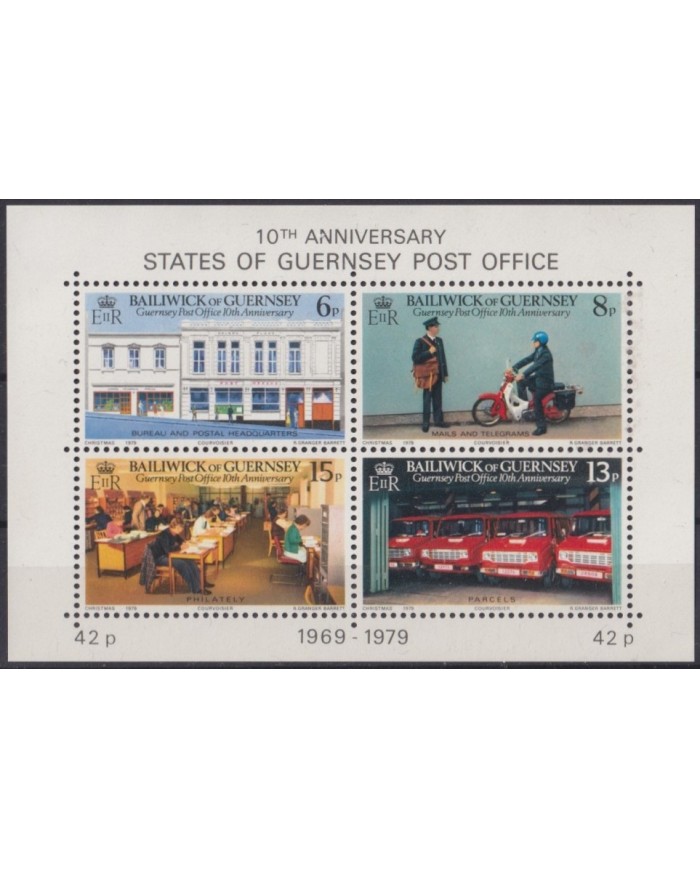 F-EX63488 GUERNSEY UK ENGLAND MNH 1979 POST OFFICE TRANSPORT OLD CAR.