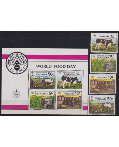 F-EX63205 TANZANIA MNH 1982 FAO WORLD FOOD DAY CAO SET + SPECIAL SHEET