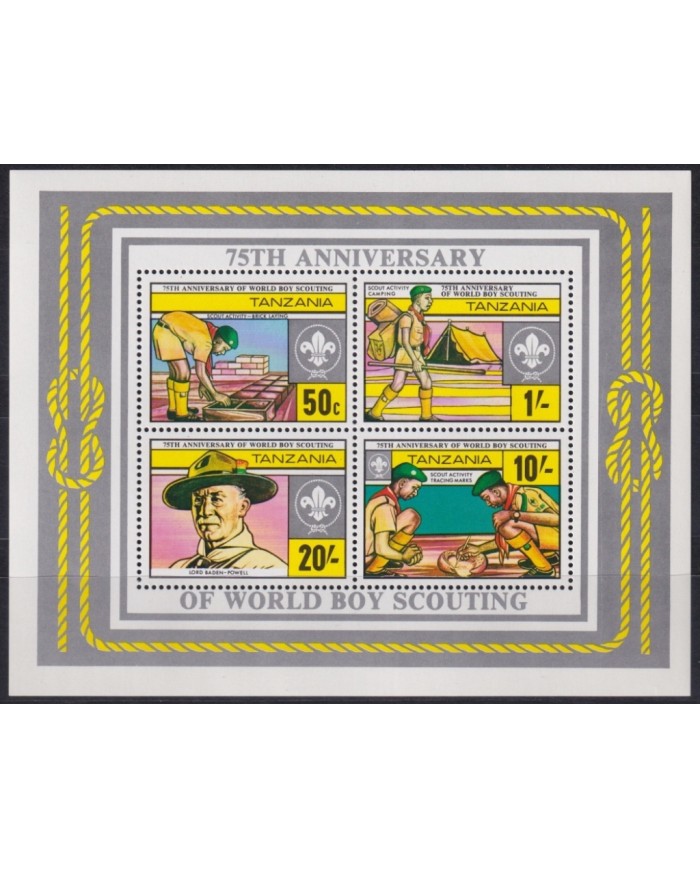 F-EX63220 TANZANIA MNH 1982 BOYS SCOUTS LORD BADEB POWELL.