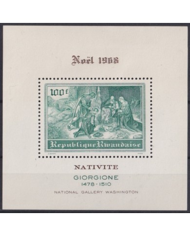 F-EX63514 RWANDA MNH 1968 CHRISTMAS NAVIDAD RELIGION ART GIORGIONE.