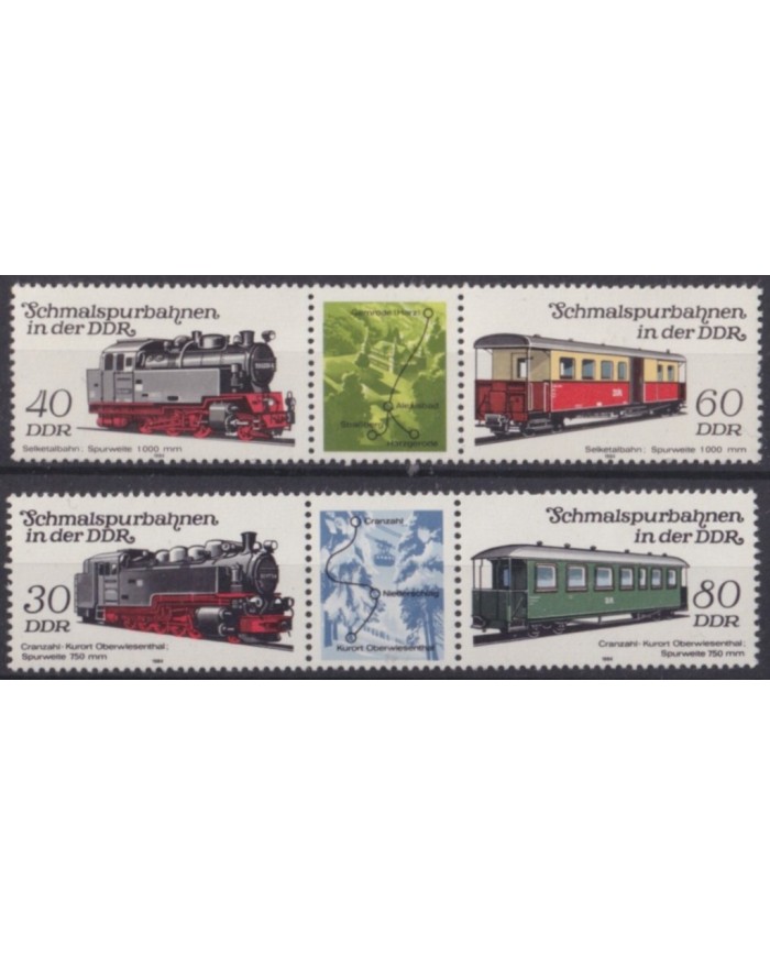 F-EX63573 GERMANY DDR MNH 1984 RAILROAD RAILWAYS TRAIN FERROCARRIL LOCOMOTIVES.