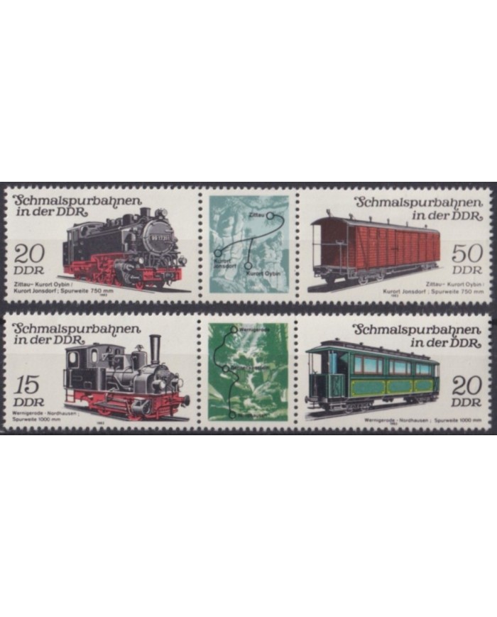 F-EX63304 GERMANY DDR MNH 1983 RAILROAD RAILWAYS TRAIN FERROCARRIL LOCOMOTIVES.