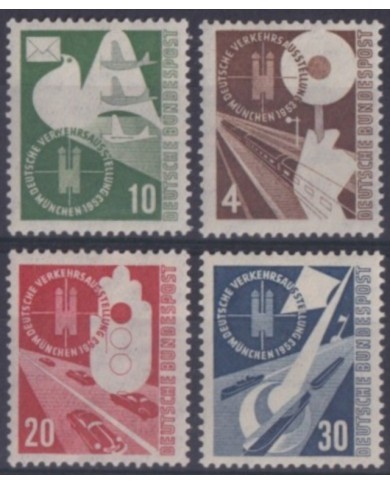 F-EX63300 GERMANY MNH 1953 TRANSPORT & RAILROAD RAILWAYS TRAIN FERROCARRIL LOCOMOTIVES.