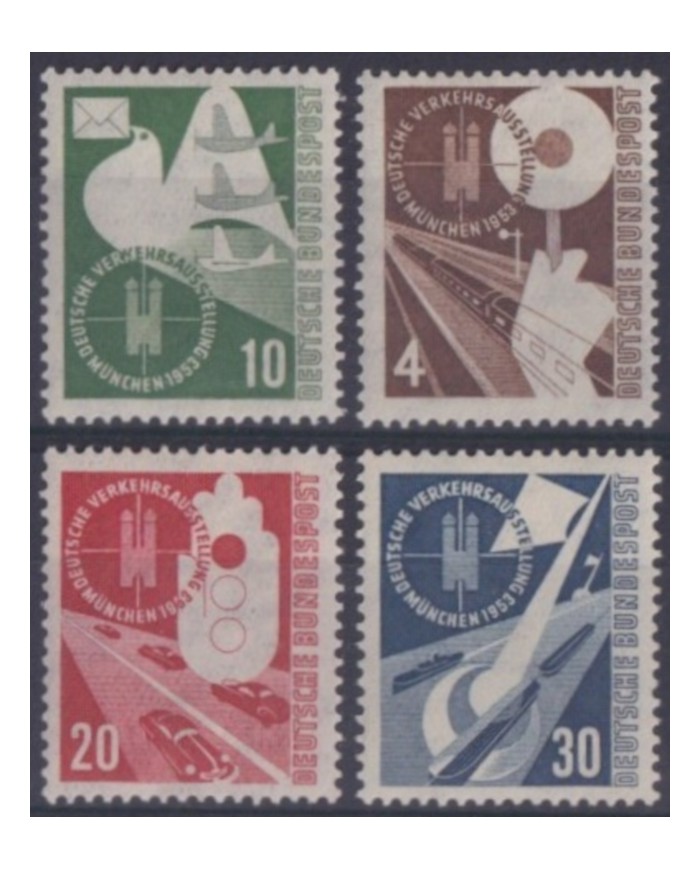 F-EX63300 GERMANY MNH 1953 TRANSPORT & RAILROAD RAILWAYS TRAIN FERROCARRIL LOCOMOTIVES.