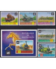 F-EX62845 UPPER VOLTA MNH 1975 RAILROAD RAILWAYS TRAIN FERROCARRIL LOCOMOTIVES.