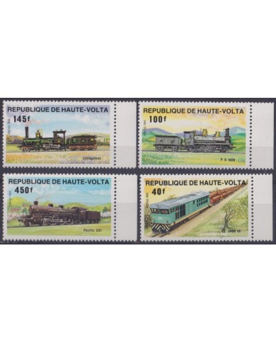 F-EX63574 UPPER VOLTA MNH 1984 RAILROAD RAILWAYS TRAIN FERROCARRIL LOCOMOTIVES.