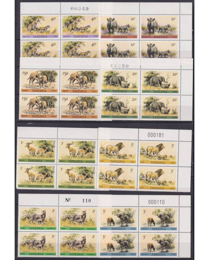 F-EX63568 RWANDA MNH 1980 BLOCK 4 FAUNA IMPALA CHEETAH RHINO LION ELEPHANT.