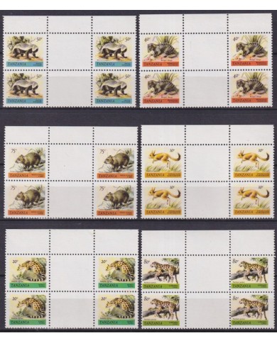 F-EX63568 RWANDA MNH 1980 BLOCK 4 FAUNA IMPALA CHEETAH RHINO LION ELEPHANT.