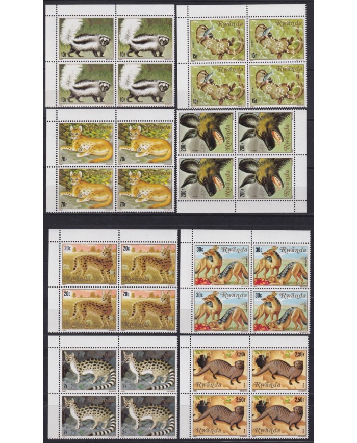 F-EX63570 RWANDA MNH 1981 BLOCK 4 WILD FAUNA PREDATORSIMBWEBWE INZIBYI.