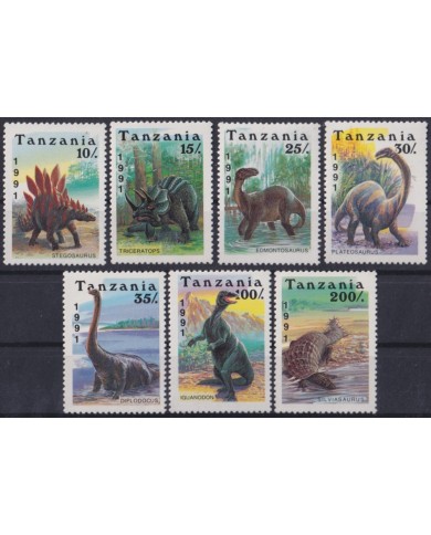 F-EX63477 TANZANIA MNH 1991 BLOCK PREHISTORIC FAUNA DINOSAUR.