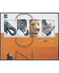 F-EX59883 PORTUGAL MNH 2001 FAUNA ZOO ELEPHANT LION RHINO ZEBRA.