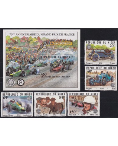 F-EX62889 NIGER MNH 1981 75th ANNIV GRAN PRIX RACING CAR OLD CAR AUTOMOVIL.