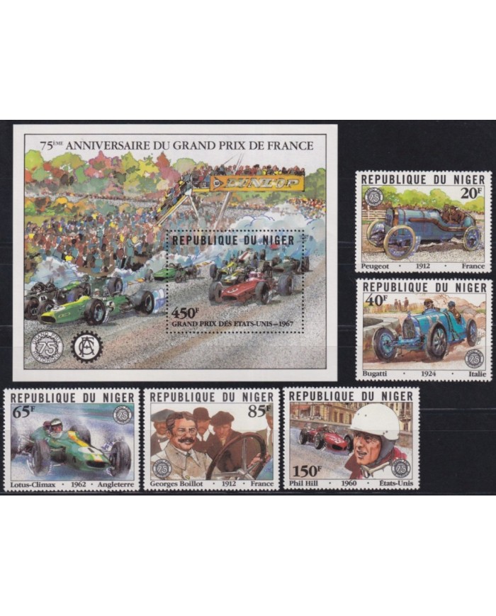 F-EX62889 NIGER MNH 1981 75th ANNIV GRAN PRIX RACING CAR OLD CAR AUTOMOVIL.