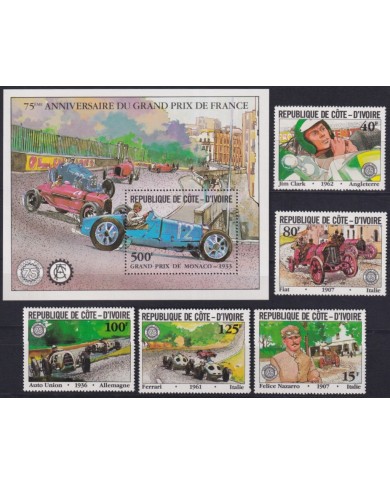 F-EX62890 IVORY COAST MNH 1981 75th ANNIV GRAN PRIX RACING CAR OLD CAR AUTOMOVIL.