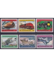 F-EX63494 CENTRAL AFRICA MNH 1982 TRANSPORTS RAILROAD CAR SHIP AIRPLANE AVION.