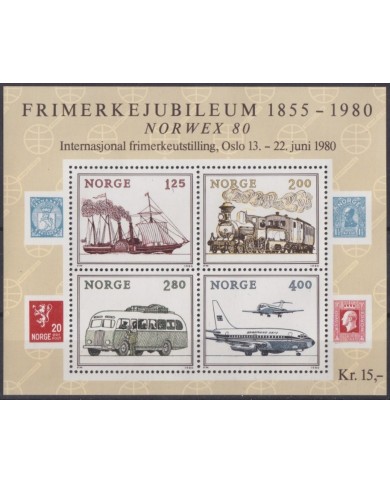 F-EX63191 NORWAY NORGE NOREG MNH 1980 TRANSPORTS RAILROAD CAR SHIP AVION.