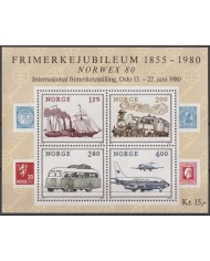 F-EX63191 NORWAY NORGE NOREG MNH 1980 TRANSPORTS RAILROAD CAR SHIP AVION.