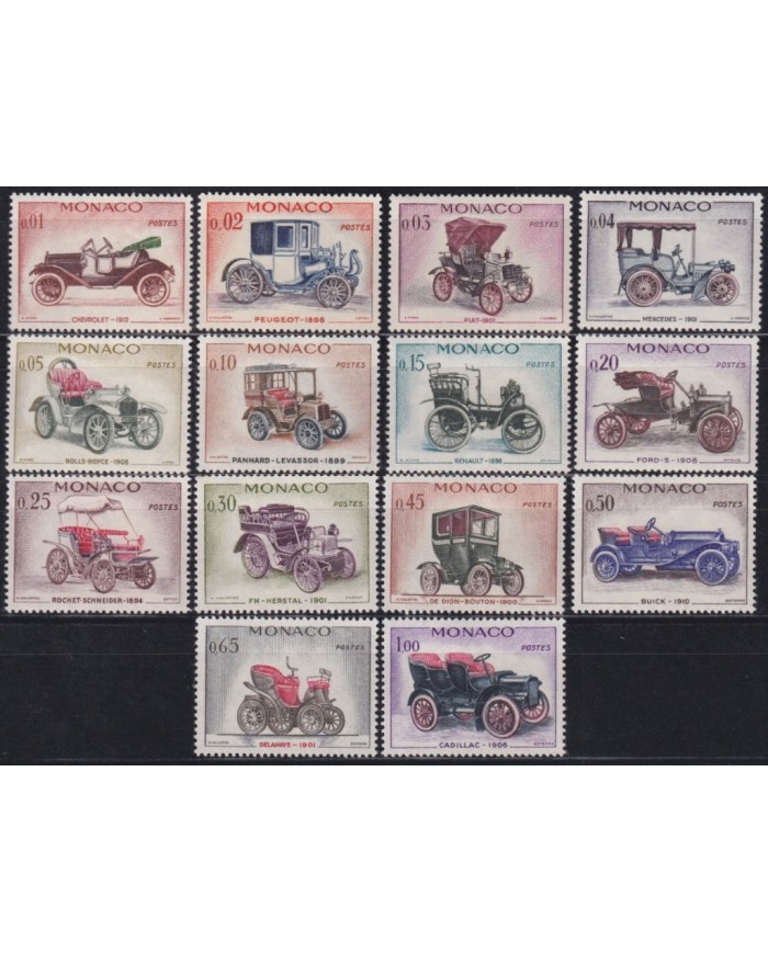 F-EX62893 MONACO MNH 1961 CLASSIC CAR AUTOMOVIL SET.