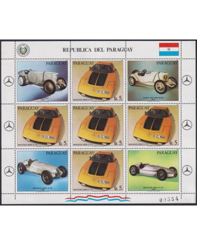 F-EX62235 PARAGUAY MNH 1982 OLD CAR MERCEDES BENZ SHEET.