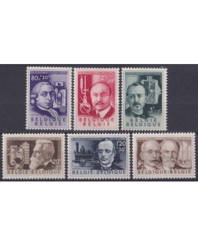 F-EX63297 BELGIUM MNH 1955 INVENTORS RAILROAD RAILWAYS TRAIN FERROCARRIL LOCOMOTIVES.