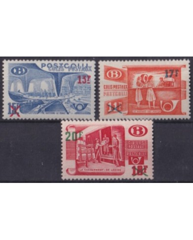 F-EX63291 BELGIUM MLH 1953 COLIS POSTAUX RAILROAD RAILWAYS TRAIN FERROCARRIL LOCOMOTIVES.
