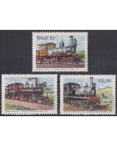 F-EX63317 BRAZIL MNH 1983 RAILROAD RAILWAYS TRAIN FERROCARRIL LOCOMOTIVES.