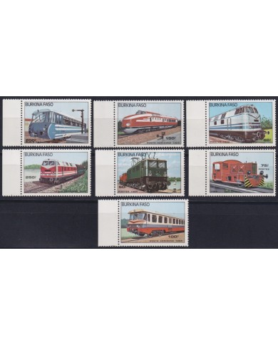 F-EX63318 BURKINA FASO MNH 1985 RAILROAD RAILWAYS TRAIN FERROCARRIL LOCOMOTIVES.
