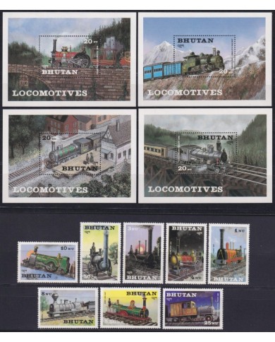 F-EX62853 BHUTAN MNH 1984 RAILROAD RAILWAYS TRAIN FERROCARRIL LOCOMOTIVES.