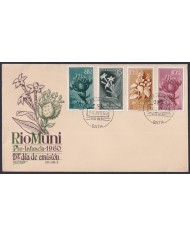 F-EX64134 RIO MUNI SPANISH COLONIES 1960 FDC PRO CHILDREN CACTUS FLOWER FLORES.