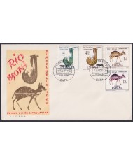 F-EX64136 RIO MUNI SPANISH COLONIES 1966 FDC STAMP DAY FAUNA PANGOLIN DEER.