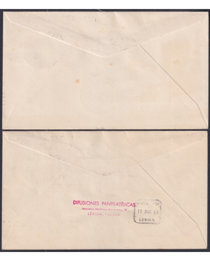 F-EX64122 SIDI IFNI MOROCCO 1951 FDC PRO CHILDREN FAUNA TO BARCELONA SPAIN 2 DIFF.
