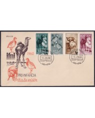 F-EX64126 SIDI IFNI MOROCCO 1960 FDC PRO CHILDREN FAUNA CAMEL BIRD WILD PIG.