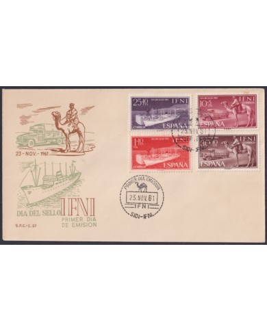 F-EX64082 SIDI IFNI MOROCCO 1961 FDC STAMP DAY CAMEL & MERCHANT SHIP.