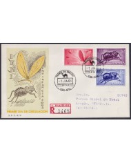 F-EX64127 SIDI IFNI MOROCCO 1965 FDC REG PRO CHILDREN BEETLE INSECTS ENTOMOLOGY.