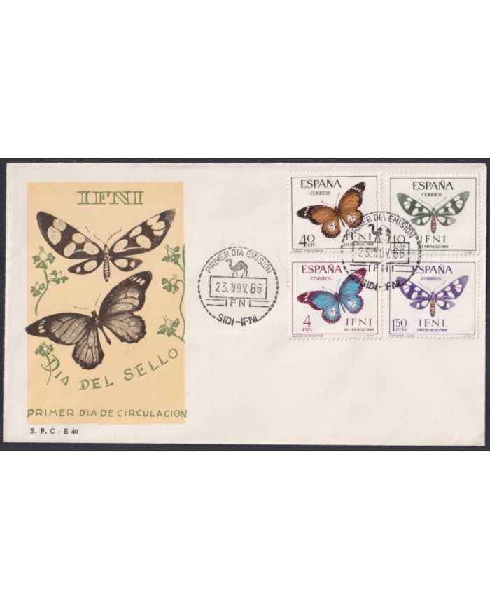 F-EX64130 SIDI IFNI MOROCCO 1965 FDC STAMP DAY FAUNA BUTTERFLIES MARIPOSAS INSECTS ENTOMOLOGY.