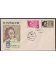F-EX64091 FERNANDO POO 1963 FDC PRO BARCELONA INDIGENOUS CHILDREN.