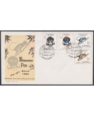 F-EX64141 FERNANDO POO 1966 FDC STAMPS DAY FAUNA MONKEY PRIMATES MONOS.