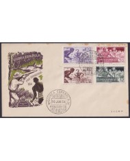 F-EX64089 SPANISH GUINEA 1954 FDC PRO INDIGENOUS SHUTTING HUNTTING ELEPHANT.