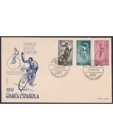 F-EX64152 SPANISH GUINEA 1959 FDC STAMPS DAYS CYCLING SPORT.