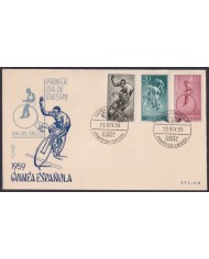 F-EX64152 SPANISH GUINEA 1959 FDC STAMPS DAYS CYCLING SPORT.