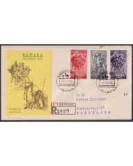 F-EX64071 SPANISH SAHARA 1963 FDC RED PRO CHILDREN FAUNA CAMEL.