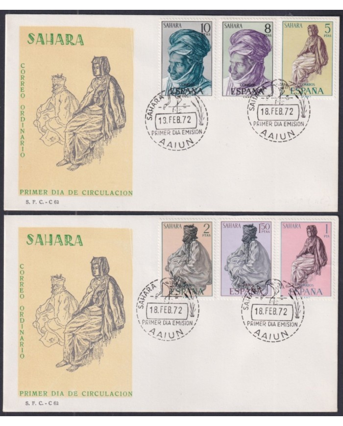 F-EX64109 SPANISH SAHARA 1972 FDC INDIGENOUS TIPES.