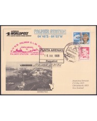 F-EX64175 USA 1999 PALMER ANTARCTIC STATION PUNTA ARENAS TO NEW ZEALAND.