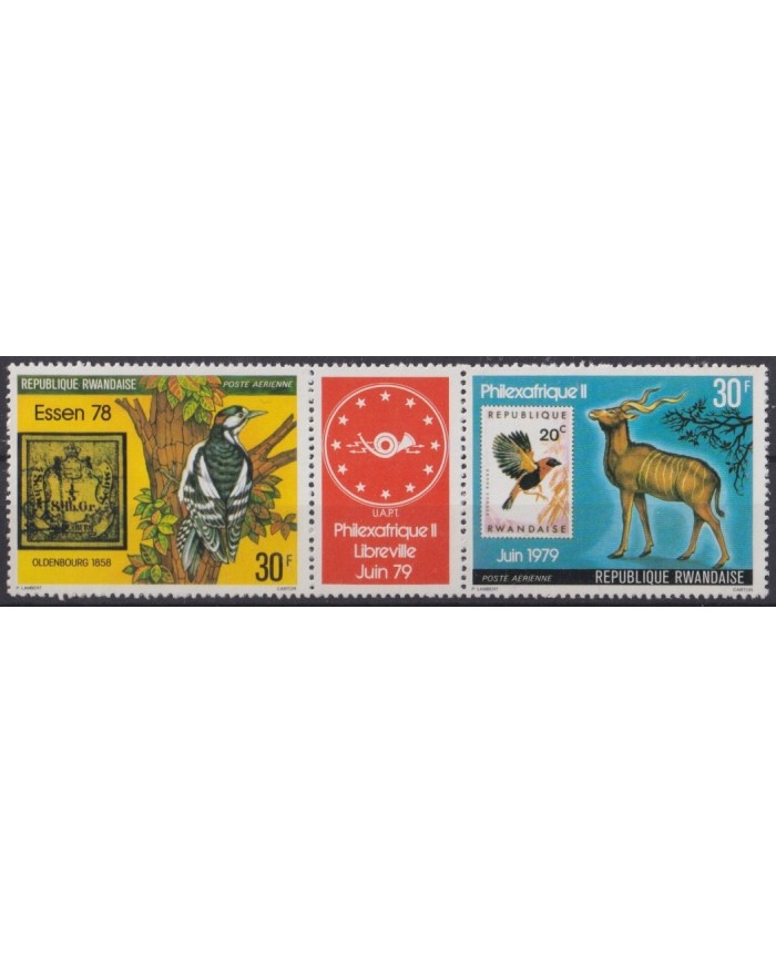 F-EX63479 RWANDA MNH 1978 PHILEXAFRIQUE EXPO BIRD AVES OISEAUX.