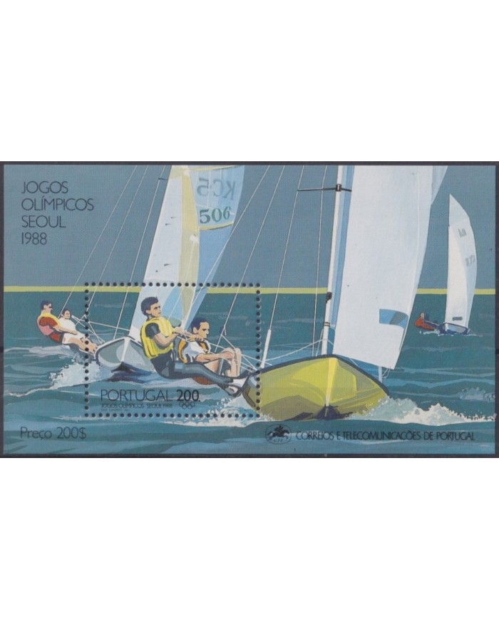 F-EX61801 PORTUGAL MNH 1988 SEOUL OLYMPIC GAMES SAILING YACHT RACE SHIP.